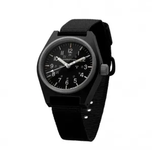 34mm schwarze mechanische Universal-Armbanduhr (GPM) aus ballistischem Nylon