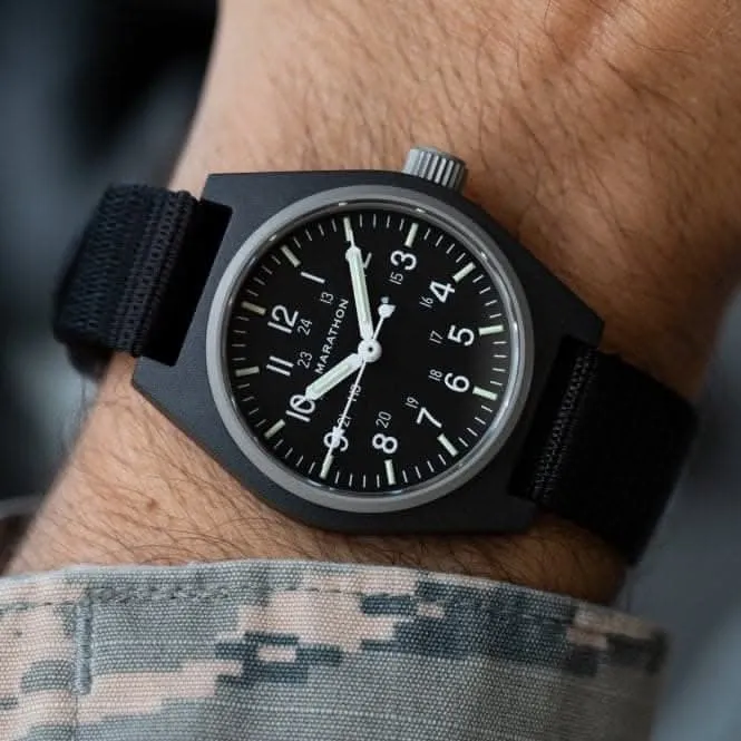 34mm schwarze mechanische Universal-Nylon-Armbanduhr nach DEFSTAN-Standard