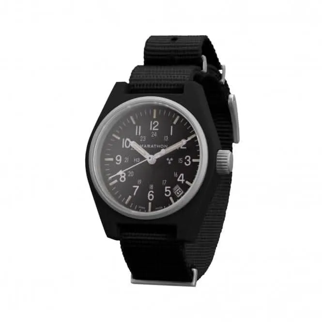 34mm schwarze Universal-Quarz-Datum (GPQ) Nylon DEFSTAN-Uhr