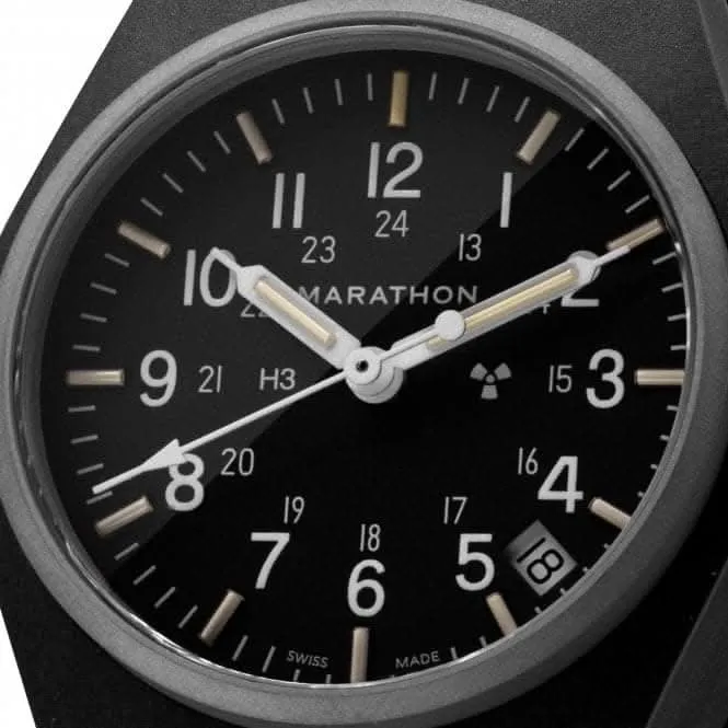 34mm schwarze Universal-Quarz-Datum (GPQ) Nylon DEFSTAN-Uhr