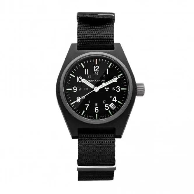 34mm schwarze Universal-Quarz-Datum (GPQ) Nylon DEFSTAN-Uhr