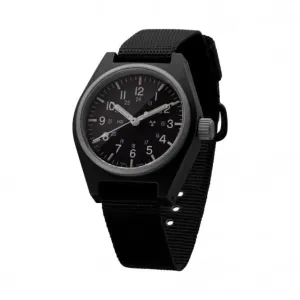 34mm schwarze Universal-Quarz (GPQ) Uhr aus ballistischem Nylon