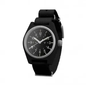 34mm schwarze Universal-Quarz (GPQ) Nylon DEFSTAN Armbanduhr