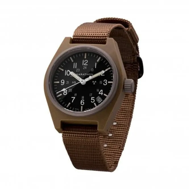 34mm Wüstentan Universal-Quarzuhren mit Datumsanzeige (GPQ) Ballistisches Nylon-Armband