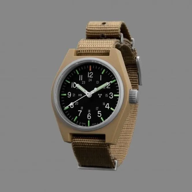 34mm Wüstentan Universal-Quarz (GPQ) Nylon DEFSTAN Armbanduhr