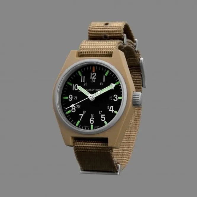 34mm Wüstentan Universal Quarz MaraGlo (GPQ) Nylon DEFSTAN Armbanduhr
