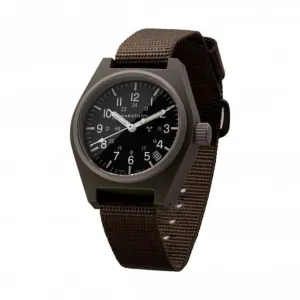 34 mm Salbeigrüne Universal-Quarz-Datum (GPQ) Ballistisches Nylon-Armbanduhr