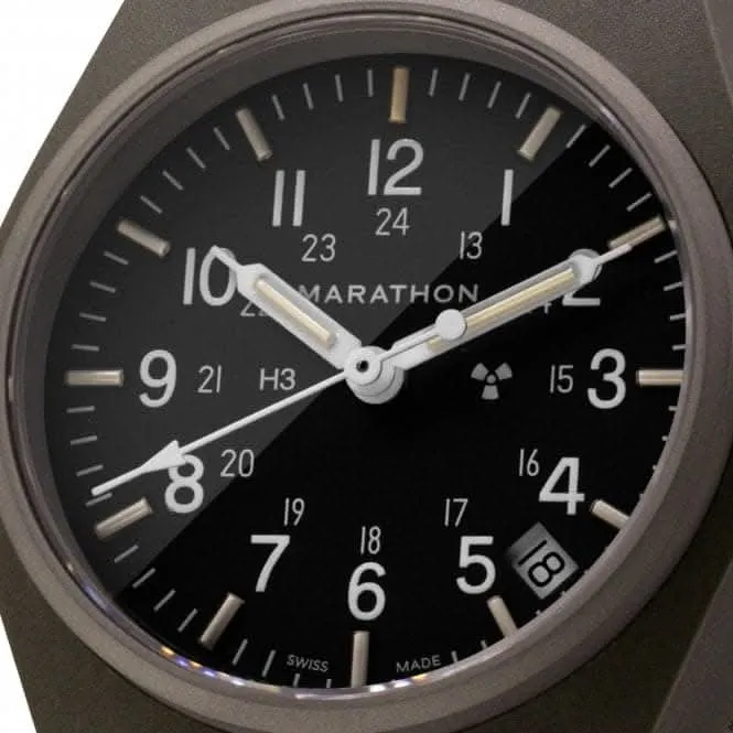 34 mm Salbeigrüne Universal-Quarz-Datum (GPQ) Ballistisches Nylon-Armbanduhr