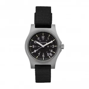 36 mm Offiziers-Quarzuhr mit Datum (GPQ-D) Ballistische Nylon-Armbanduhr