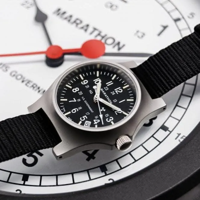 36mm Offiziers-Quarzuhr mit Datum (GPQ-D) Nylon DEFSTAN Armbanduhr