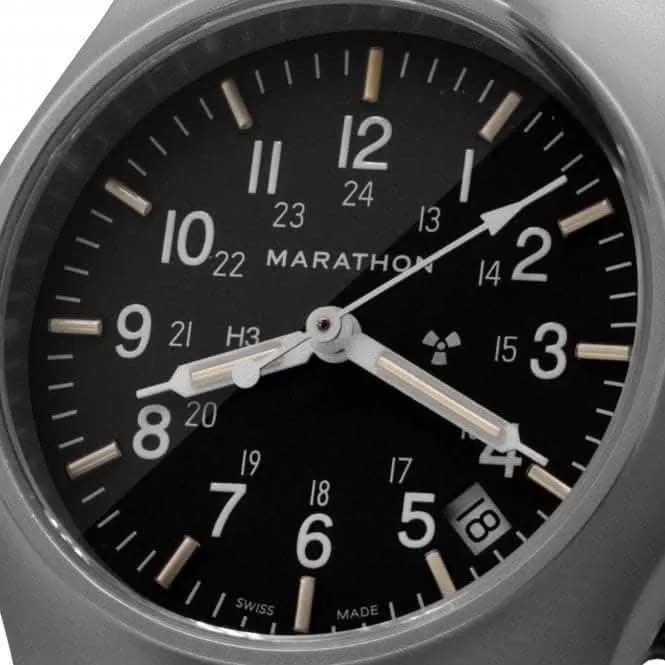 36mm Offiziers-Quarzuhr mit Datum (GPQ-D) Nylon DEFSTAN Armbanduhr