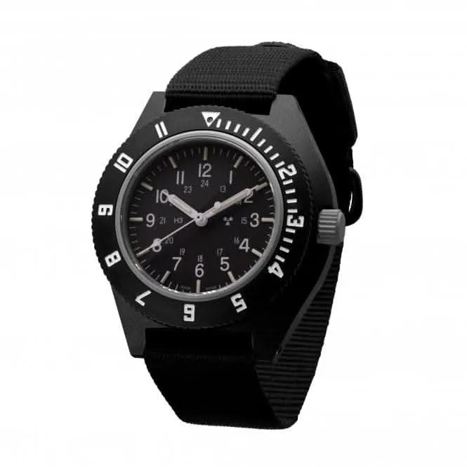 41 mm schwarze Pilot's Navigator Ballistisches Nylon Armbanduhr