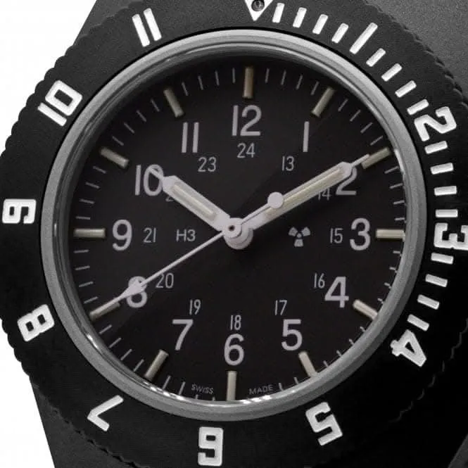 41 mm schwarze Pilot's Navigator Ballistisches Nylon Armbanduhr
