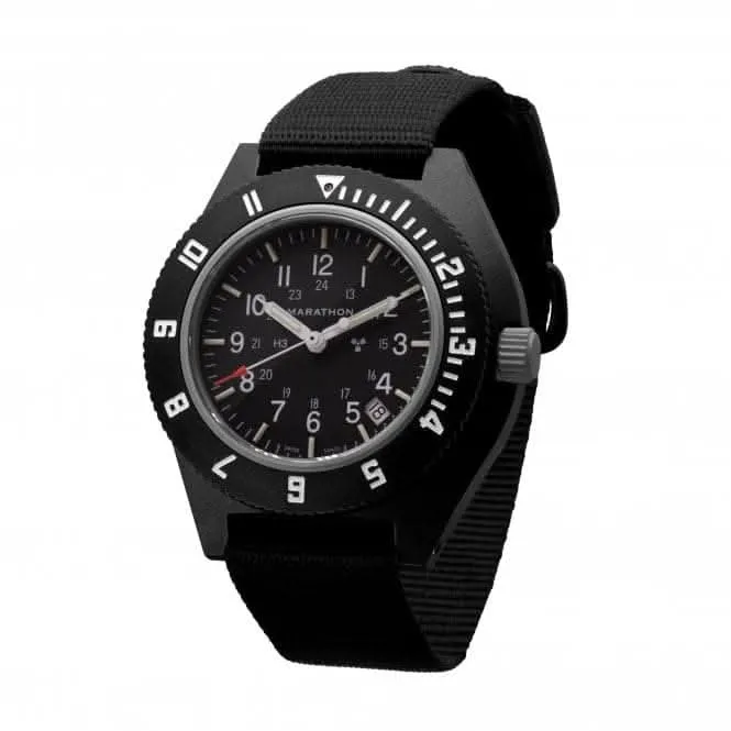 41 mm schwarze Pilot's Navigator Datum Ballistisches Nylon Armbanduhr