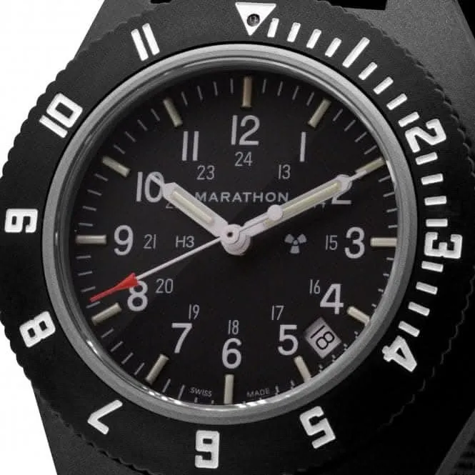 41 mm schwarze Pilot's Navigator Datum Ballistisches Nylon Armbanduhr