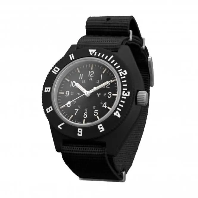 41mm schwarze Pilot's Navigator Nylon DEFSTAN Uhr