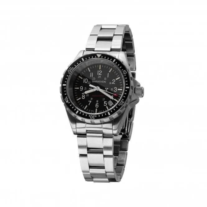 41 mm große Taucher-Quarz (TSAR) Edelstahl-Armbanduhr