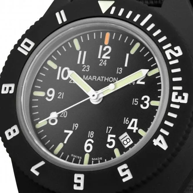 41mm MaraGlo™ Schwarzer Navigator mit Datum (NAV-DM) Nylon DEFSTAN Uhr