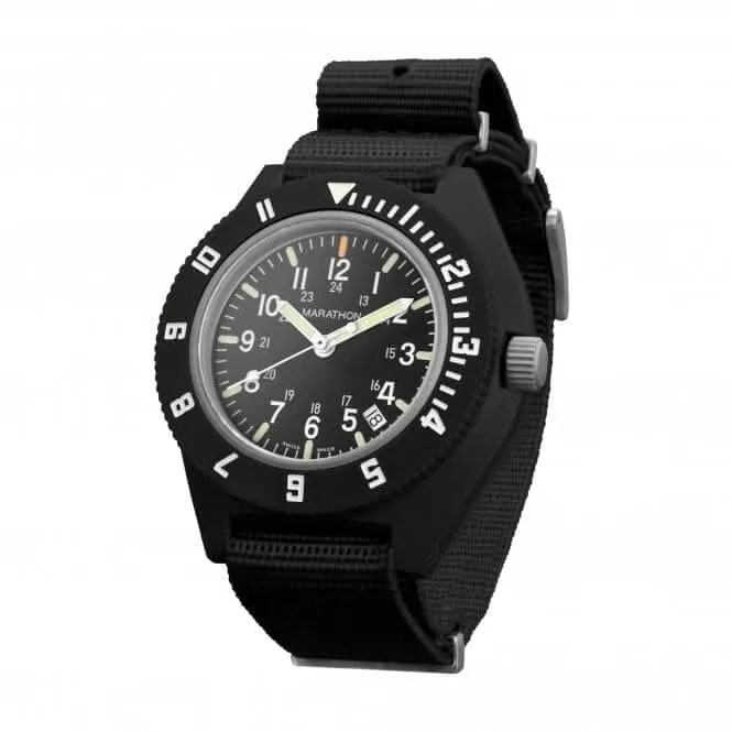 41mm MaraGlo™ Schwarzer Navigator mit Datum (NAV-DM) Nylon DEFSTAN Uhr
