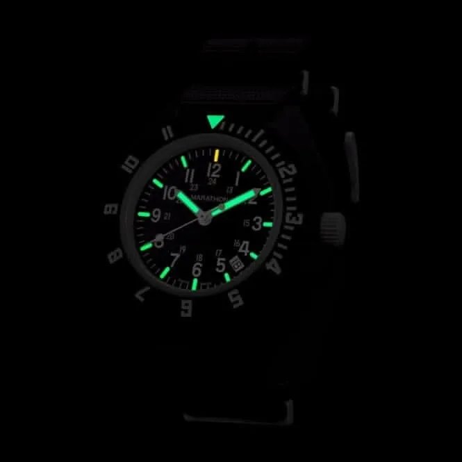 41mm MaraGlo™ Schwarzer Navigator mit Datum (NAV-DM) Nylon DEFSTAN Uhr