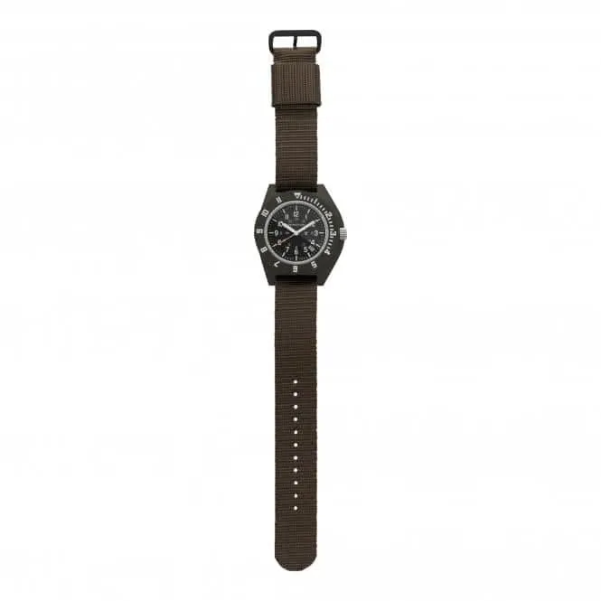 41 mm Pilotennavigator mit Datumsanzeige in salbeigrün aus ballistischem Nylon