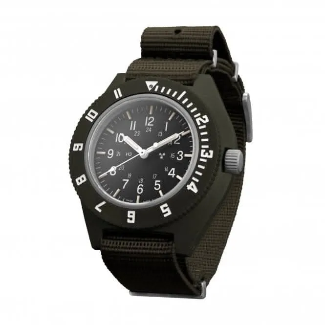 41mm Pilotennavigator-Uhr in Salbeigrün aus Nylon nach DEFSTAN