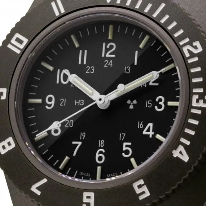 41mm Pilotennavigator-Uhr in Salbeigrün aus Nylon nach DEFSTAN