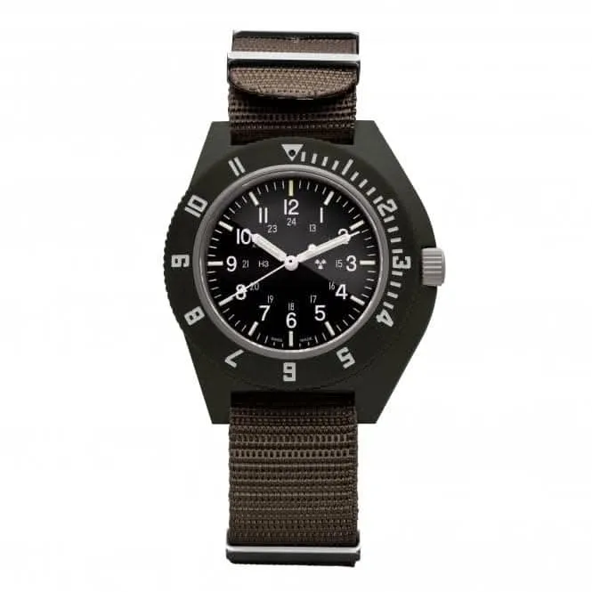 41mm Pilotennavigator-Uhr in Salbeigrün aus Nylon nach DEFSTAN