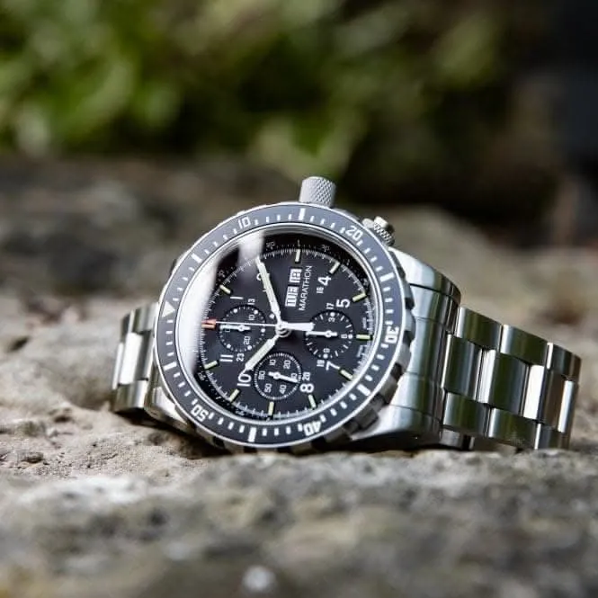46mm Jumbo Taucher-Pilot Chronograph Automatik (CSAR) Edelstahl-Armbanduhr