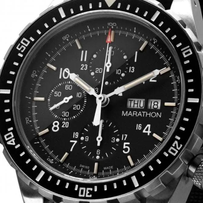 46mm Jumbo Taucher-Pilot Chronograph Automatik (CSAR) Edelstahl-Armbanduhr
