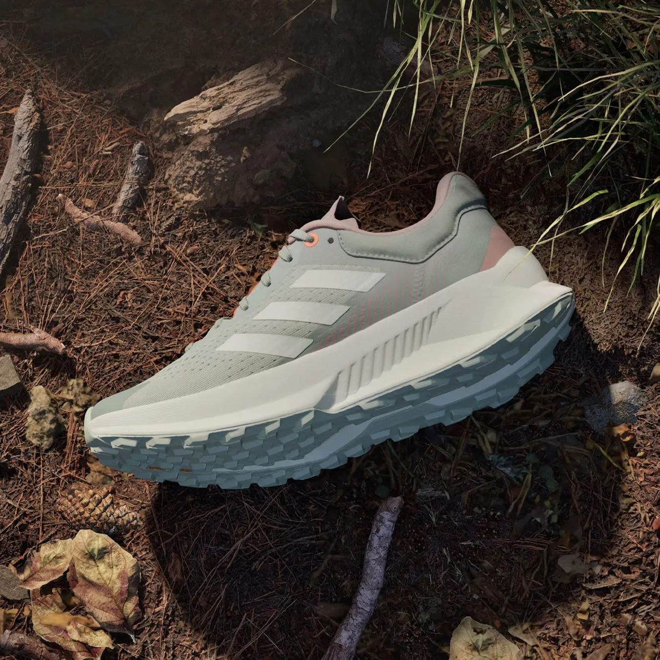 Adidas Terrex Damen Soulstride Flow Trail Running Schuh Leinen Grün / Off White / Silber Grün