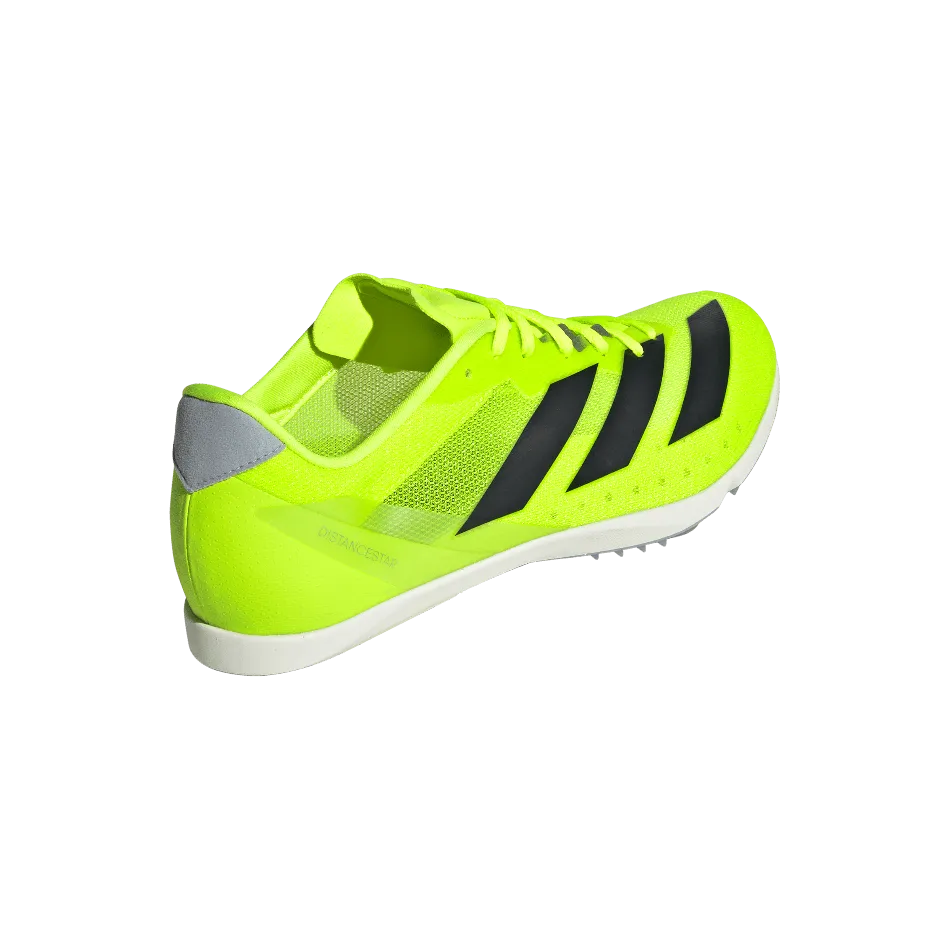 Adidas Unisex Distancestar Laufschuhe in Klar Zitrone/Kern Schwarz/Halo Silber SS25