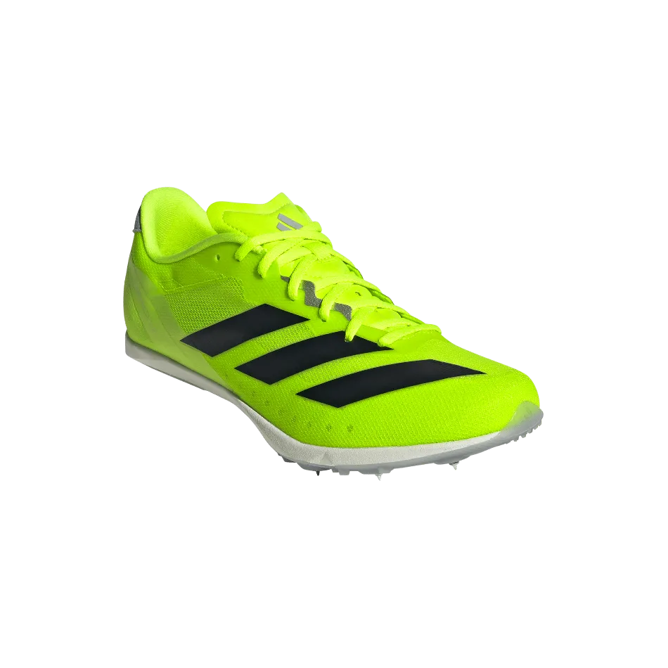 Adidas Unisex Distancestar Laufschuhe in Klar Zitrone/Kern Schwarz/Halo Silber SS25