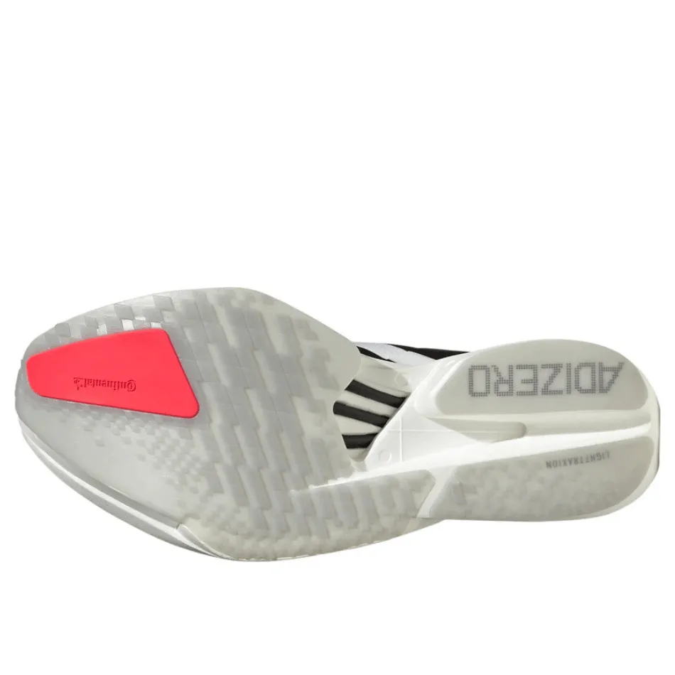 Adidas Damen Adizero Adios Pro 4 Laufschuhe in FTWR Cloud Weiß/Core Schwarz/Silber Metallic SS25