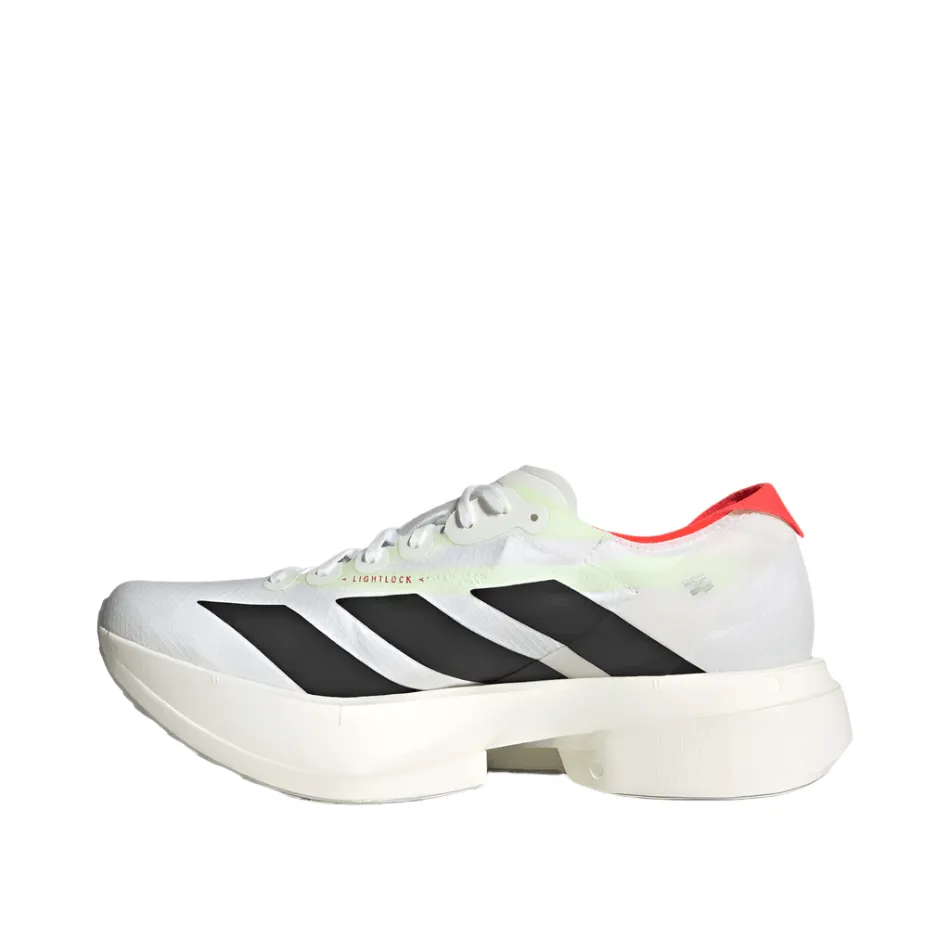 Adidas Damen Adizero Adios Pro 4 Laufschuhe in FTWR Cloud Weiß/Core Schwarz/Silber Metallic SS25