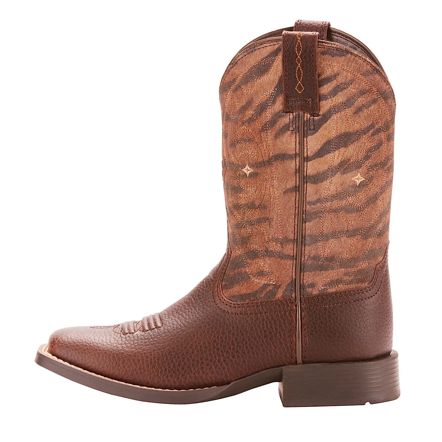 Ariat Kids Quickdraw Western-Stiefel Geprägte Kiefernzapfen/Vintage Ariat Schuhe