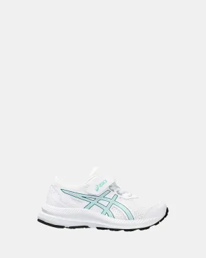 Asics Kinder-Schuhe Contend 8 Vorschule Weiß/Aurora Grün