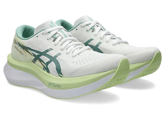 Asics Magic Speed 4 (B Weite) - Weiß/Keramikgrün (Damen) Asics Schuhe