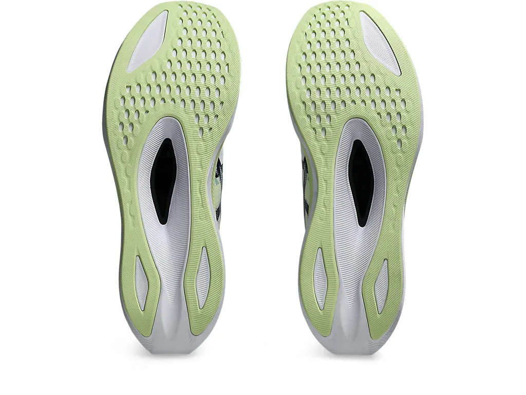 Asics Magic Speed 4 (D-Weite) - Weiß/Blau Expanse (Herren) Asics Schuhe