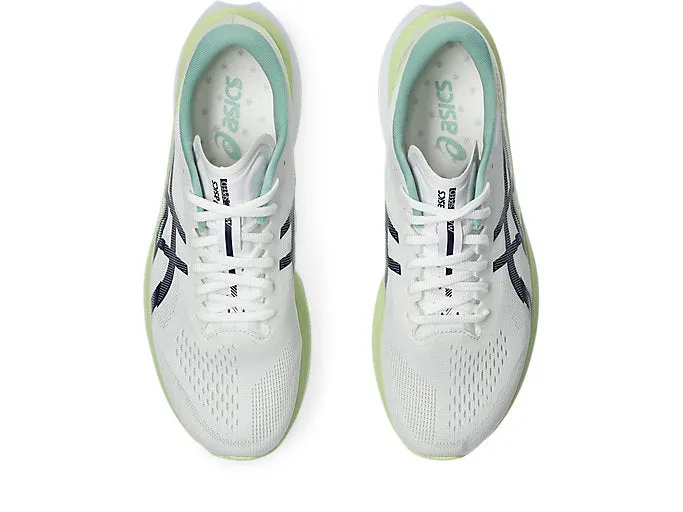 Asics Magic Speed 4 (D-Weite) - Weiß/Blau Expanse (Herren) Asics Schuhe