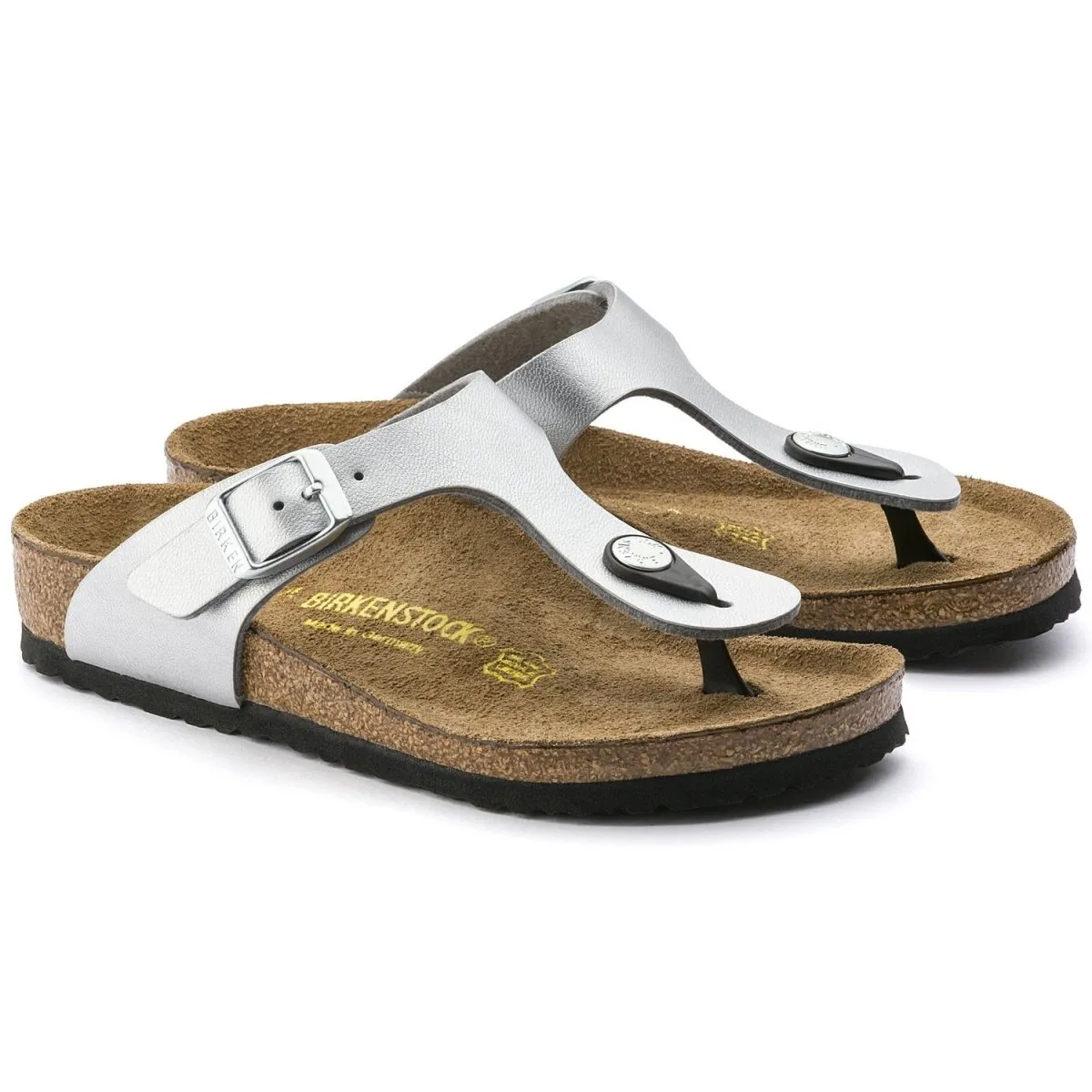 Birkenstock Mädchen Gizeh Silber Birko-Flor (Größen 30-34) Birkenstock Schuhe