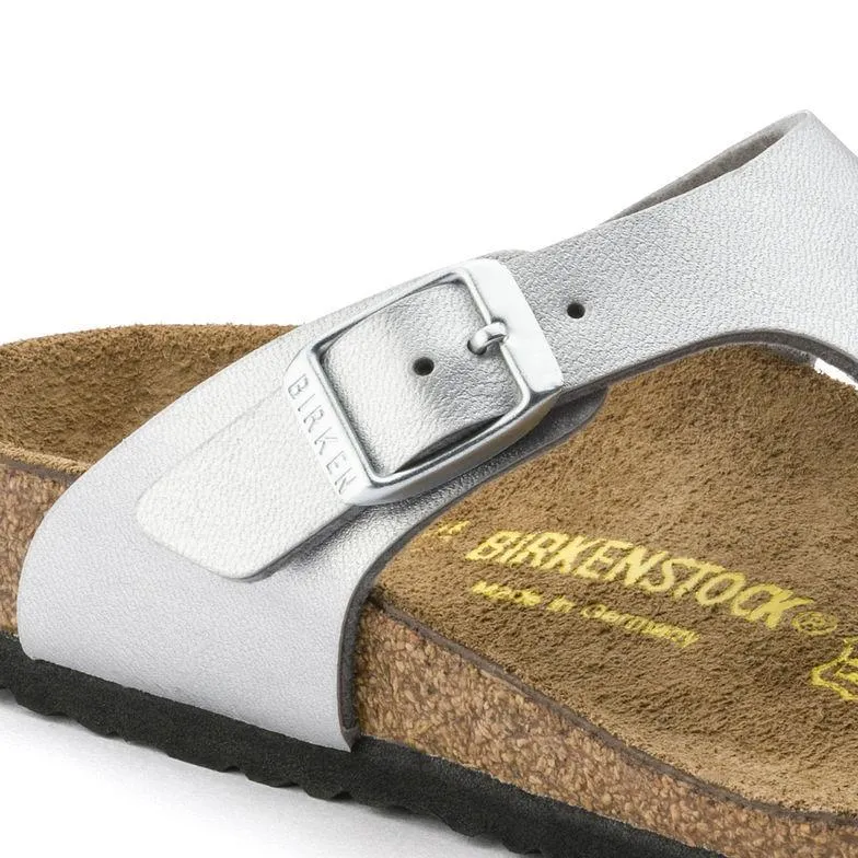 Birkenstock Mädchen Gizeh Silber Birko-Flor (Größen 30-34) Birkenstock Schuhe