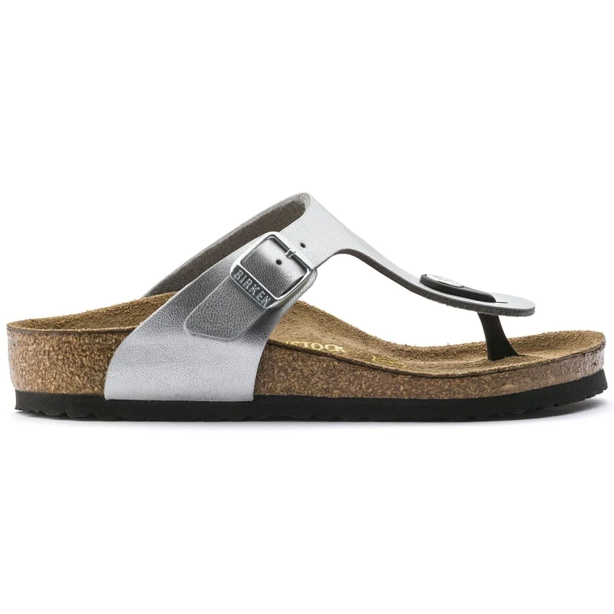 Birkenstock Mädchen Gizeh Silber Birko-Flor (Größen 30-34) Birkenstock Schuhe