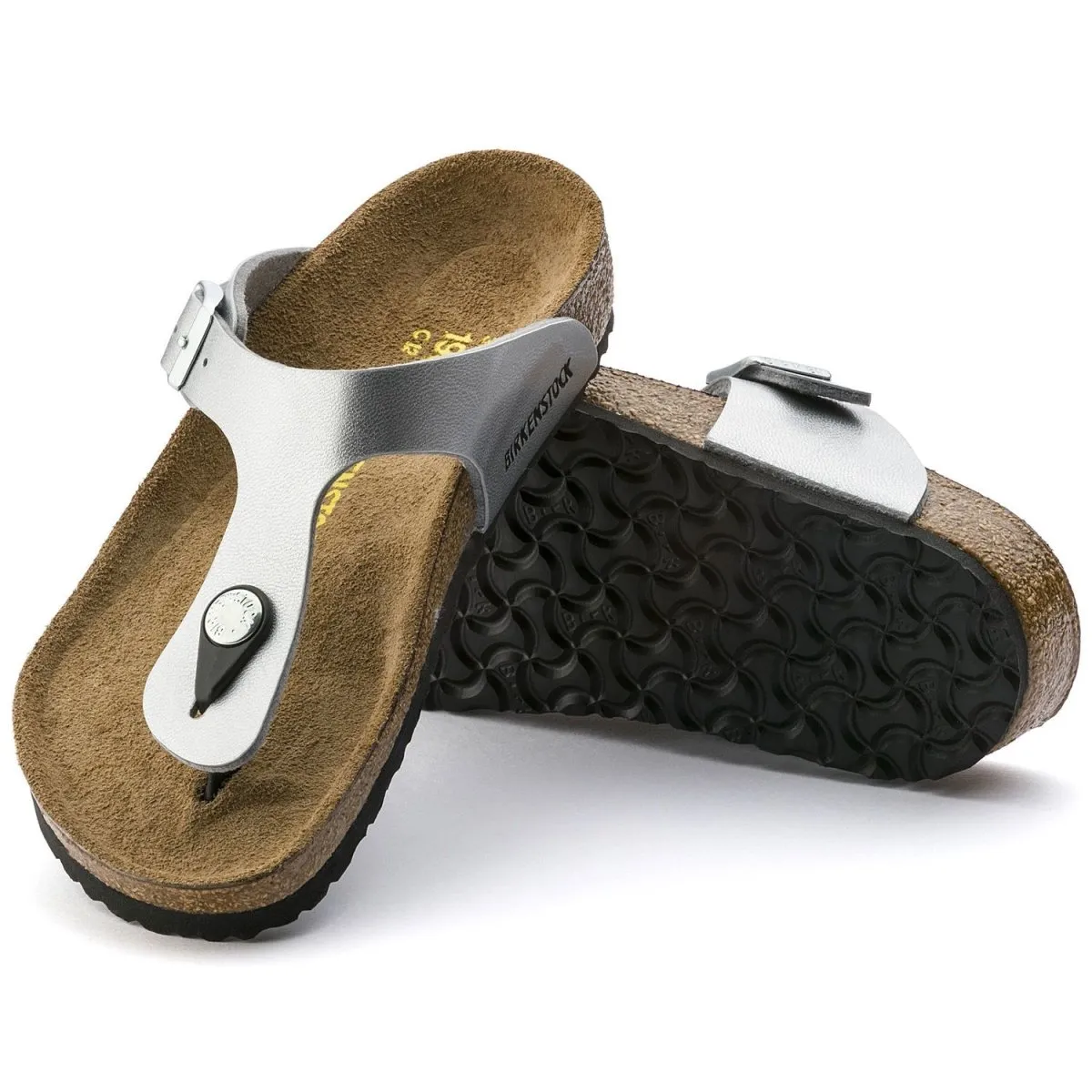 Birkenstock Mädchen Gizeh Silber Birko-Flor (Größen 30-34) Birkenstock Schuhe