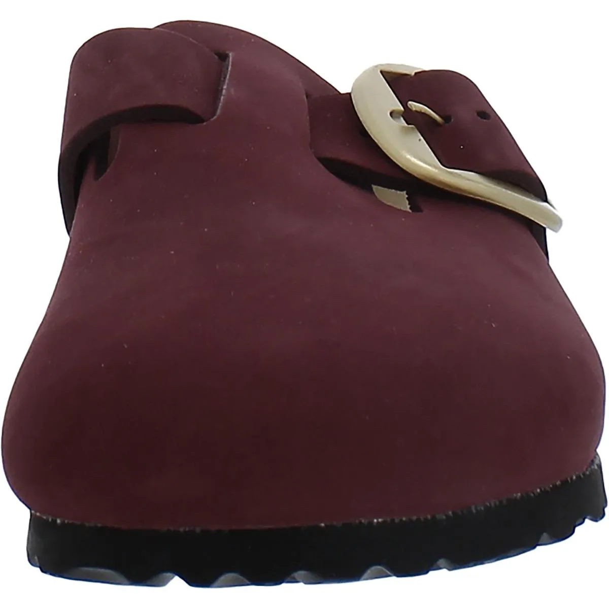 Boston Damen Leder Kork Mule Sandalen mit großem Verschluss