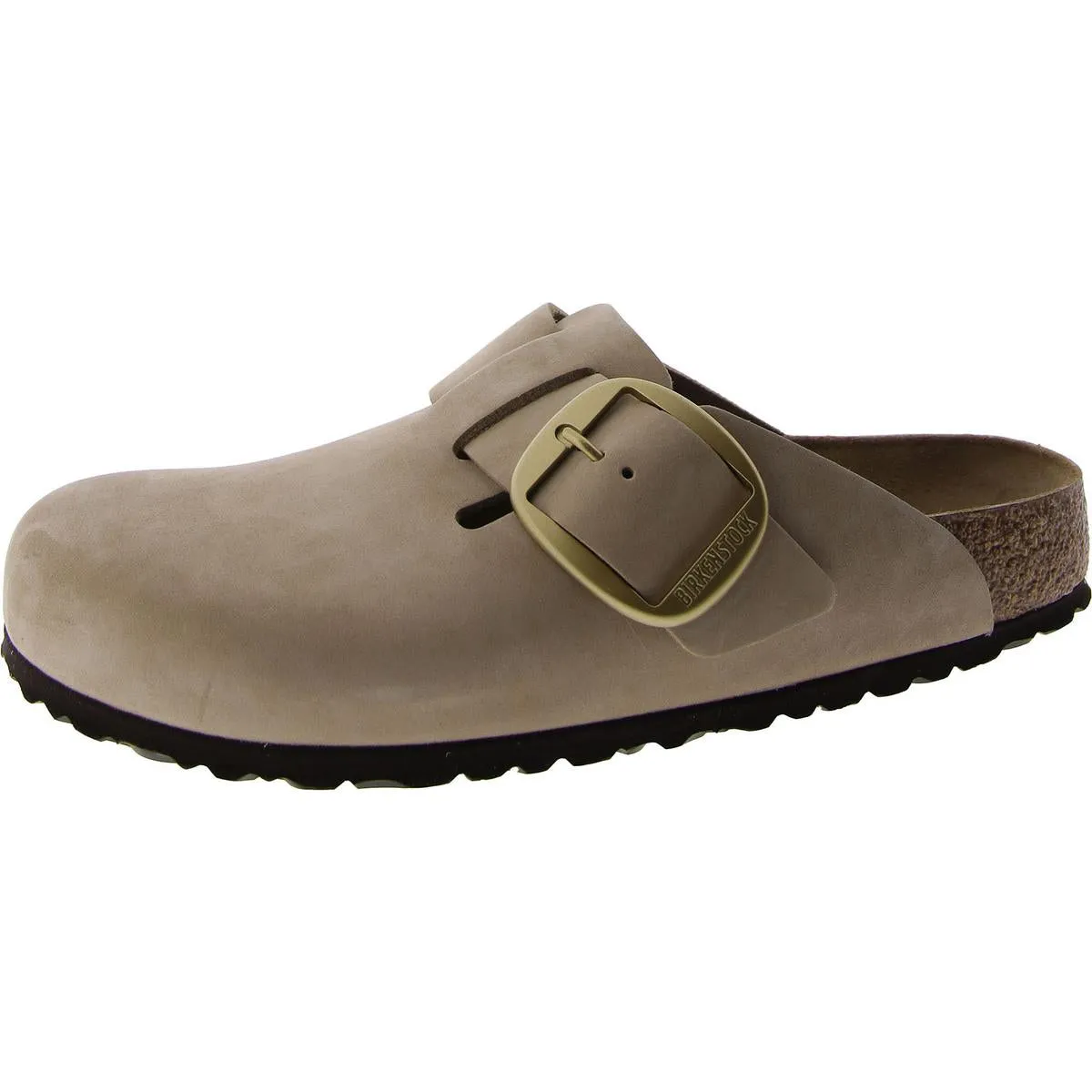 Boston Damen Leder Kork Mule Sandalen mit großem Verschluss