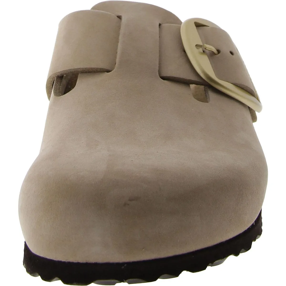 Boston Damen Leder Kork Mule Sandalen mit großem Verschluss
