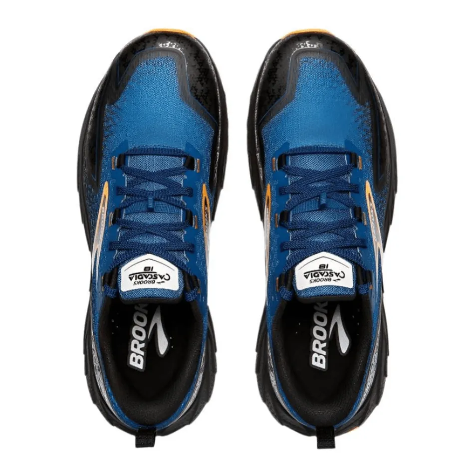 Brooks Cascadia 18 Herren Trailrunning-Schuhe in Blau Saphir/Schwarz/Orange AW24