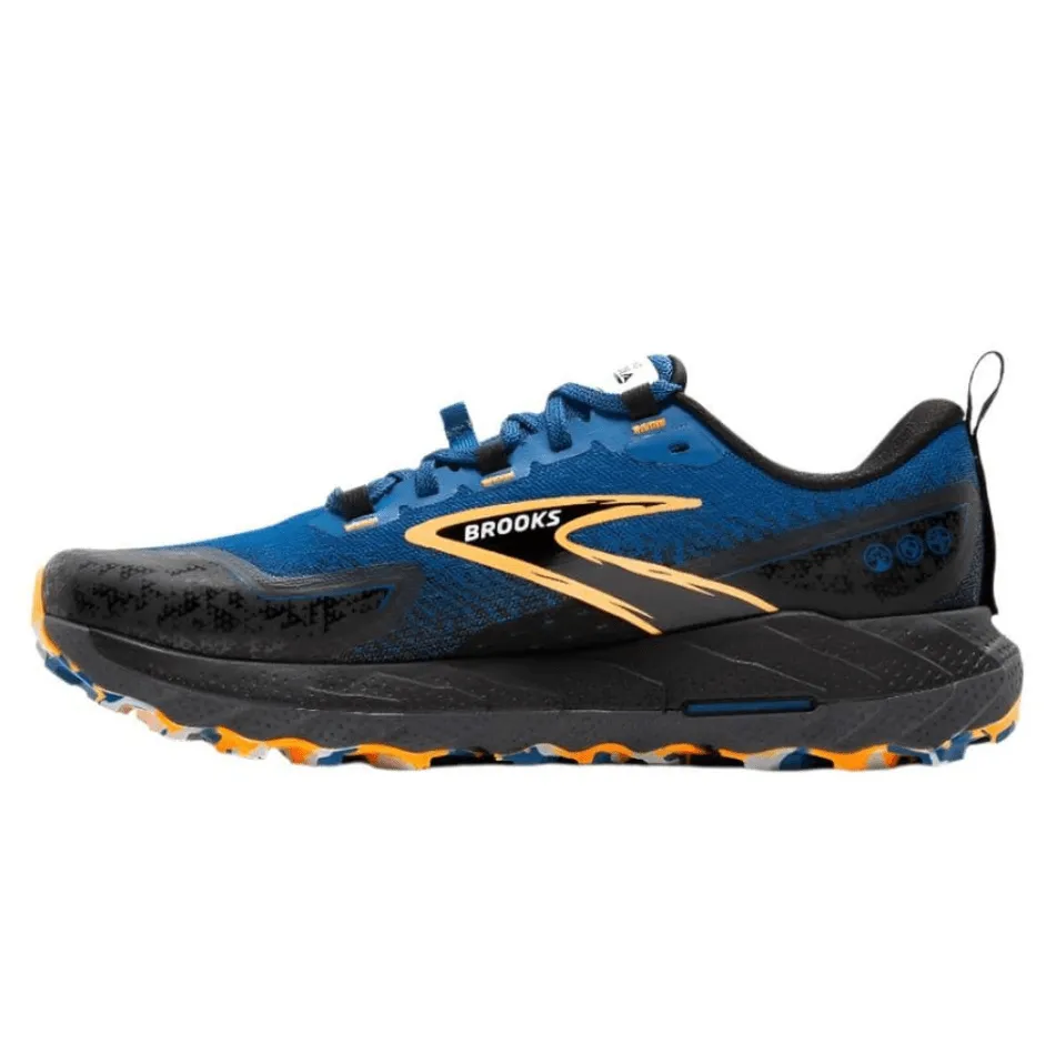 Brooks Cascadia 18 Herren Trailrunning-Schuhe in Blau Saphir/Schwarz/Orange AW24