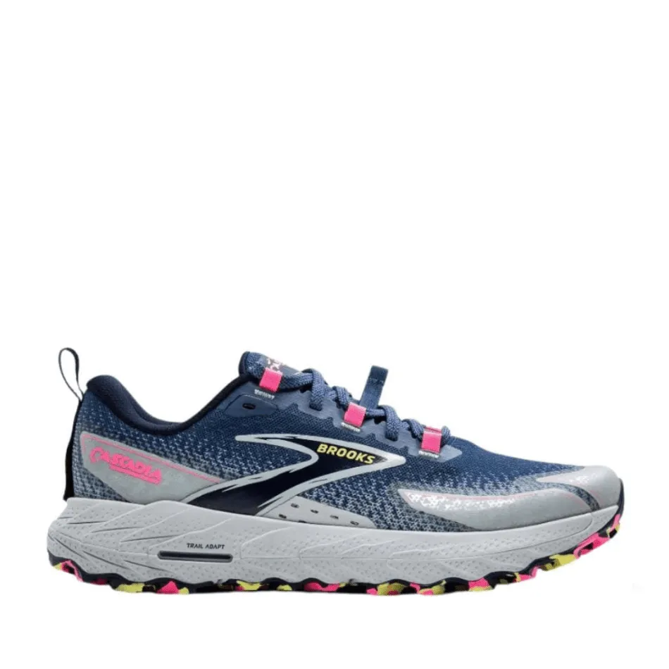 Brooks Cascadia 18 Damen-Trailrunning-Schuhe in Oceana/Pearl Blue/Rosa AW24